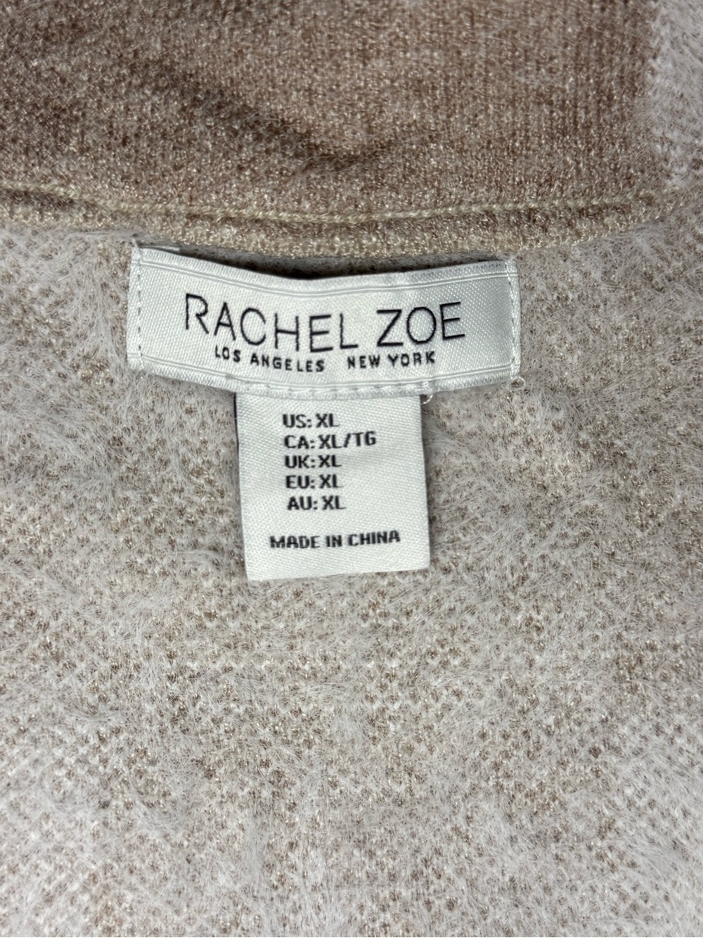 Rachel Zoe Plaid Teddy Jacket Cream Brown XL NWT Cozy Coat - Picture 15 of 15